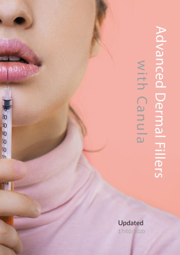 Close-up of a woman’s lower face as she prepares to receive an advanced dermal filler injection in her lips using a syringe.