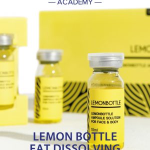 Lemon Bottle ampoule solution for face and body fat dissolving, displayed with branded packaging at Skin Lab Medical Academy.